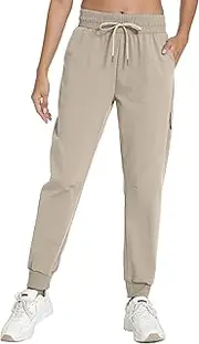 [XINGPAOZHE] Women's Quick-Dry Lightweight Joggers - Elastic Waist Hiking Pants with Pockets for Outdoor, Athletic & Travel