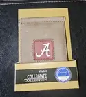 University of Alabama Crimson Tide Brown Leather Wallet, Front Pocket New