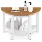 2-Tier HDPE Shower Bench Stool Waterproof w/Storage Shelf for Bath & Shaving Leg