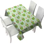 King Frog and Cute Frog with Hearts Tablecloth