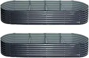 Green Fingers 2X Garden Bed 320X80X42cm Planter Box Raised Container Galvanised