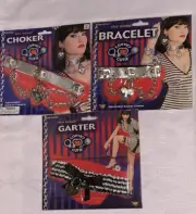 Hot Bling Choker Bracelet Garter Convict Cutie Costume Accessories lot Halloween