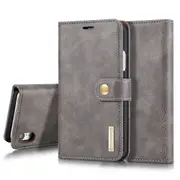 DG.Ming iPhone XR Detachable Classic Folio Wallet Case Cover Apple [Grey]