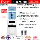 Devanti 22L Bench Top Water Cooler Dispenser Three Taps Hot Cold Filter Purifier