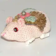 Unicorn Guinea Pigs with Wings, Flowers, Hangable, 3"Lx1.5"H, Stand Alone