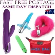 Vibrator Dildo Rabbit Bullet Tongue Fox Tail Anal Plug Free Bag Clit Sex Toy AU