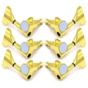3L3R Fish Tail Sealed 6 Strings Style Bass Tuning Peg Tuner Machine Heads Gold