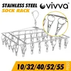 32/40/66 Pegs Stainless Steel Laundry Sock Underwear Clothes Dryer Rack Hanger