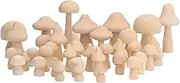 40pcs Unfinished Wooden Mushroom Unpainted Wood Mushroom Decoration for DIY Decoration