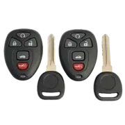 2 Replacement Keyless Remote Fobs + Keys 5B For CHEVY BUICK CADILLAC 15912860