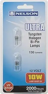 Nelson Ultra White Halogen 10 Watt G4 Bi-Pin 2-Pieces