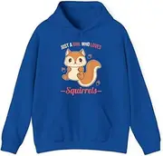[X.Style] Just A Girl Who Loves Squirrels ds031 Hoodie Royal M