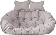 2 Person Hammock Swing Chair Cushion, Waterproof Double Seater Egg Chair Cushion Replacement Only, Detachable 2 Seater Cushions for Hanging Basket Chair(Color:Grey) (Grey)