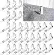 60pcs Tablecloth Clips,Heavy Duty Picnic Table Clips, Stainless Steel silver