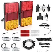 Trailer Light Kit, 24 LED Tail Lights, IP67 Waterproof, Compatible with Truck Van, Brake Turn Signal Lamps, Rear Lighting Assembly