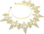 [BESPORTBLE] Goddess Crown Pearl Headband Vintage Baroque Bridal Hair Accessories for Weddings Festivals Proms Elegant Costume Tiara for Women and Bridesmaids Golden