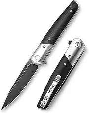 TRIVISA Bolster Folding Pocket Knife For Camping Hunting, Folded EDC Flipper Knives,3.5 Titanium Coating Stonewash K110 Steel Blade,Ball Bearings Pivot,Outdoor Gifts For Men, Leominor-03B