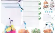 12 Pcs Heavy Duty Reusable Mesh Produce Bags, 3 Large 4 Medium & 5 Small