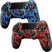 Wireless Controller for PS4, Game Controller Compatible with Playstation 4/Slim/Pro/PC, with Dual Vibration/6-axis Motion Sensor/Stereo Headset Jack/Touchpad/800mAh battery (Red & Blue)