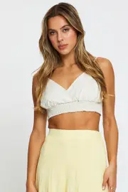 Beige Singlet Top Crop - Size M, Women's Cami