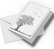 Set of 25 x Sympathy Thank You Cards | Folding Cards & Envelopes | Modern Sympathy Cards Thank You Cards with Inner Text (Tree - 25 Pieces)
