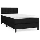 Box Spring Bed with Mattress Black 106x203 cm King Single Size Fabric vidaXL
