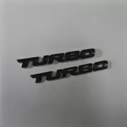 2x Matte Small Black TURBO Metal Badge Emblem Decal Sticker Sport Racing Car AWD (for: MG)