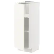 METOD base cabinet with shelves, white/Vallstena white, 30x37x80 cm