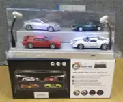 Triple 9 Display Case & 2 LED Lamps (Silver Base) 1:24 1:43 1:64 Scale