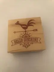 Hello Sunshine Rooster Weathervane Rubber Scrapbook Stamps Inkadinkado - NEW!
