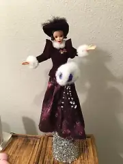 Victorian Snow Village Barbie Christmas Tree Topper OOAK Box1