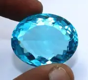 500+ Ct Natural Blue Topaz Oval Shape Certified Loose Gemstone