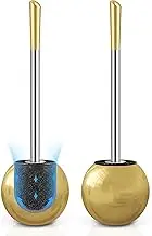 IXO Toilet Brush Holder 2 Pack, Stainless Steel Toilet Brush Extended Durable Comfortable Brush Handle, Toilet Bowl Brush for Bathroom Toilet - Ergonomic, Pratical Durable(Gold) IXO-910-SS