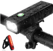 Bike Lights Front and Back Rechargeable Set, USB Rechargeable Bike Light