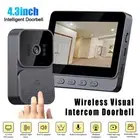 Wireless Smart Visual Intercom Video Doorbell Camera Monitor for Home 4.3"