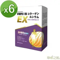 在飛比找PChome24h購物優惠-草本之家日本非變性二型膠原蛋白+鈣30粒X6盒