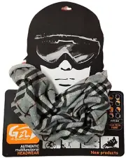 G-GUZHULI Plaid Multifunctional Headwear (OSFA, Grey)