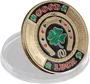 SW Poker Card-Guard Coin Collectibles Table Games Poker - Good Luck w/Plastic Case, Poker Chips Coin, A Great Coin Collecting Gifts for Husband, Father, Friends