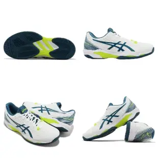 【asics 亞瑟士】網球鞋 Solution Speed FF 2 男鞋 白 深藍 速度型 美網配色 穩定 亞瑟士(1041A182102)