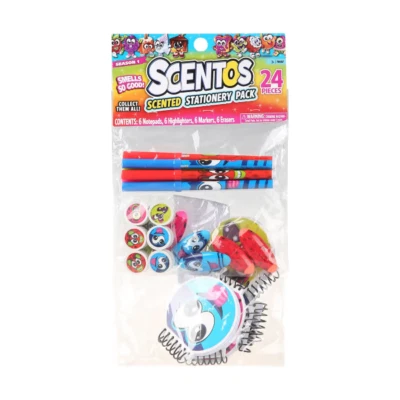 24 Piece Scentos Candy Scented Highlighter Markers Erasers Notepads Stationery