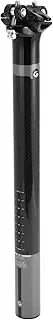 X AUTOHAUX Bike Seat Posts Shock Absorbing Bike Saddle Post Seat Tube Gloss Black Gray 1 Pc 31.6x350mm Carbon Fiber