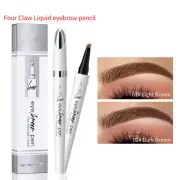 New 3D Eyebrow Tattoo Fork Pen Pencil Microblading 4Tip Brow Enhancer Waterproof