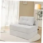 Memory Foam Folding Sofa Chair Bed Foldable Couch Futon Facing Chaise Beige