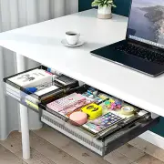 2 Pack under Desk Drawer Slide Out Storage Organizer Self-Adhesive Attachment