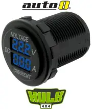 Hulk 4x4 HU6670B Dual Ammeter Voltmeter 12v 24v - 5-30v 0-10A Range - Blue LED