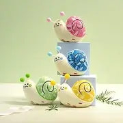 Snail Plush Dog Toy for Chewing and Teething, Small Soft Squeaky Pet Toy for Puppies, Cute Interactive Toy for Boredom Relief (4 colors)
