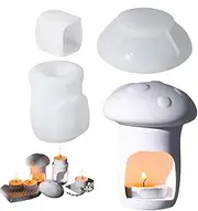 Mushroom Candle Mold - Silicone Molds Epoxy Candle Holder,Crafting Supplies, Candlestick Mould Desk Decor Baking Tools for Handmade Soap Clay Craft