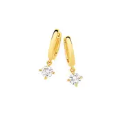 Alora 10ct Gold 1/2 Carat Tw Lab Grown Diamond Solitaire Drop Hoop Earrings