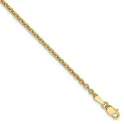 14k Gold 2.2mm Forzantine Cable Chain Anklet 9"