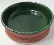 PARTYLITE "LARGE" BOWL PINK OUTSIDE, GREEN INSIDE 9 1/2"